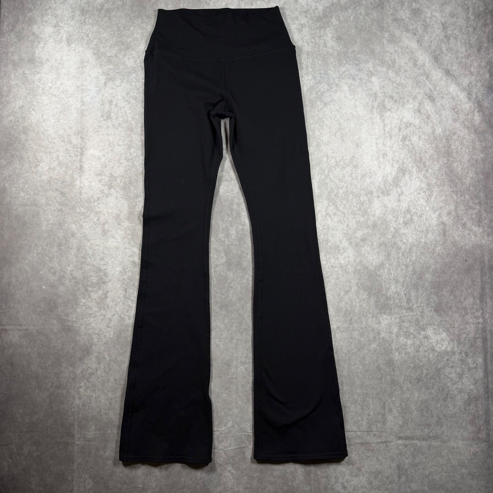 Alo Yoga Women's S Black High Waisted Airbrush Flare Leggings Yoga Pants Active